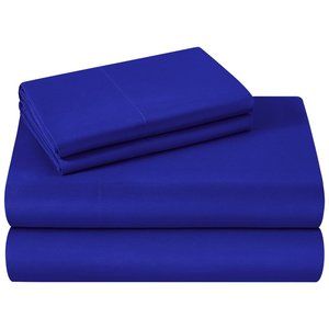 NEW - Extra Soft Brushed Microfiber 1800 Bedding Sheet Set - Royal Blue
